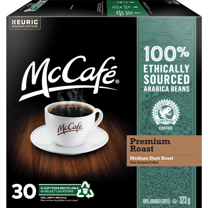 Mccafe - Premium Medium Dark Roast K-Cup Coffee Pods, 30 Count - 30 each - Canadian Distribution