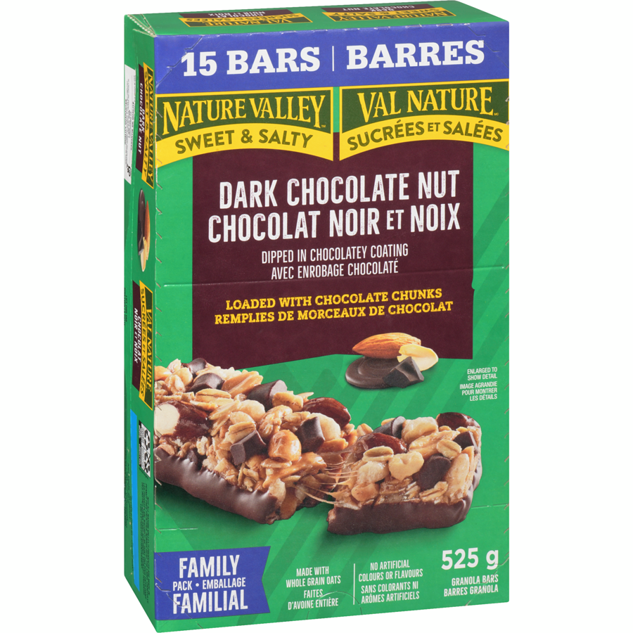 Nature Valley - Granola Bars, Sweet and Salty Nut, Dark Chocolate, 15 ct - 525 g - Canadian Distribution