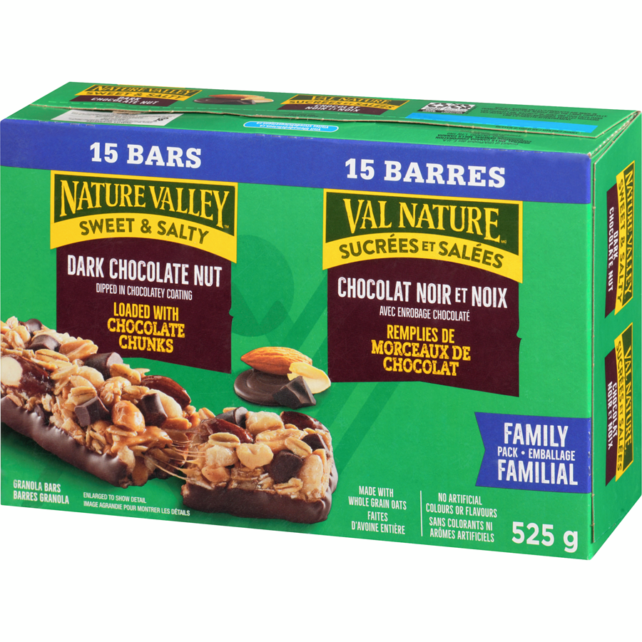 Nature Valley - Granola Bars, Sweet and Salty Nut, Dark Chocolate, 15 ct - 525 g - Canadian Distribution