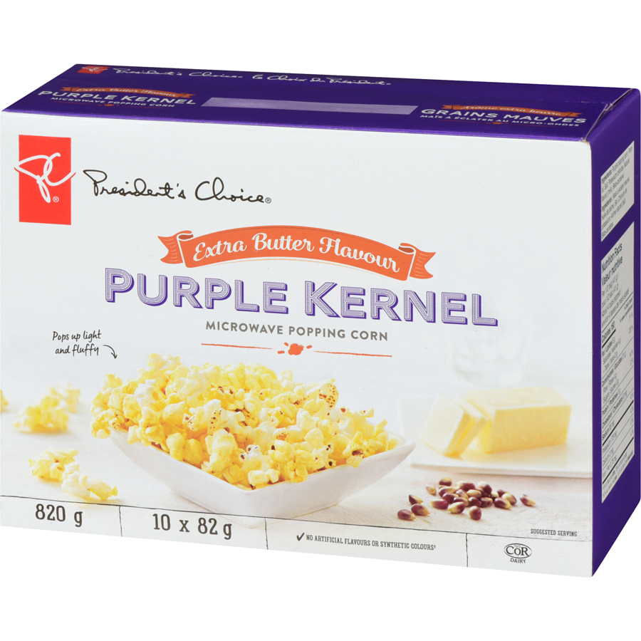 President's Choice - Extra Butter Flavour Purple Kernel Microwave Popcorn - 822 g - Canadian Distribution