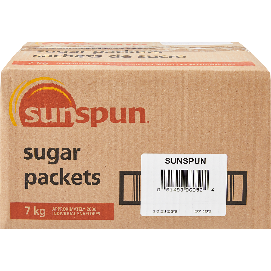 Sunspun - Granulated Sugar Packets - 7 kg - Canadian Distribution