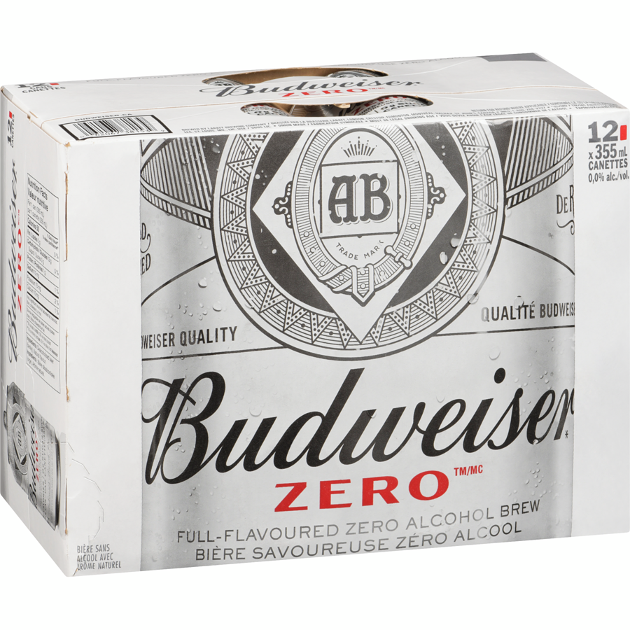 Budweiser - Bud Zero Can - Case - 12 x 355 ml - Canadian Distribution