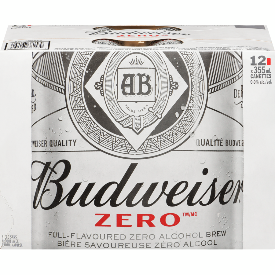 Budweiser - Bud Zero Can - Case - 12 x 355 ml - Canadian Distribution