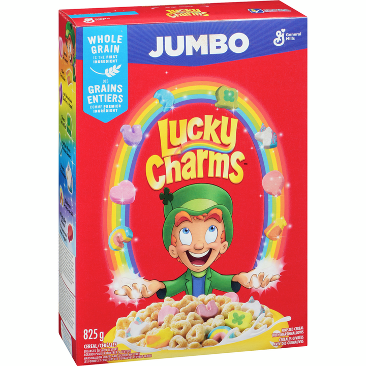 General Mills - Lucky Charms Breakfast Cereal with Marshmallows, Jumbo Size, Whole Grains - 825 g - Canadian Distribution