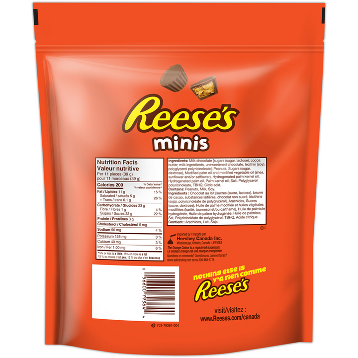 Reese's - Reese Minis Peanut Butter Cups Candy - 800 g - Canadian Distribution