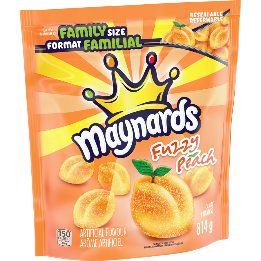 Maynards - Fuzzy Peach Candy, Gummy Candy, Bulk Candy, Family Size - 814 g - Canadian Distribution