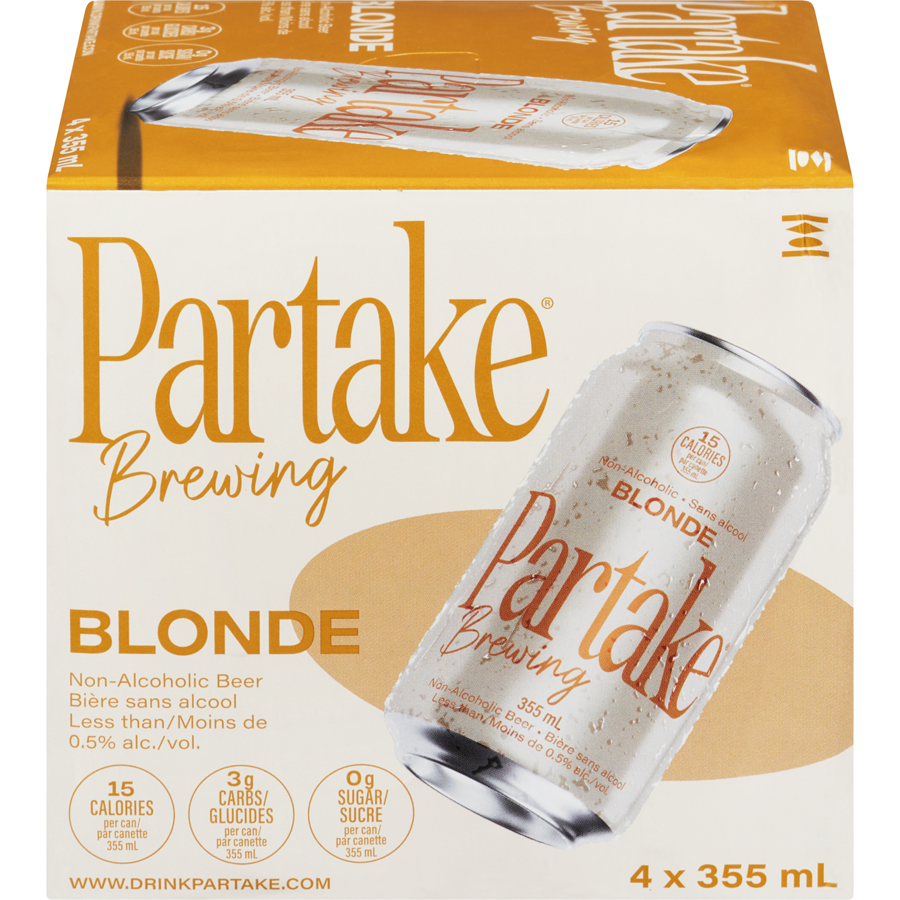 Partake - Craft Non-Alcoholic Beer Blonde - Case - 4 x 355 ml - Canadian Distribution