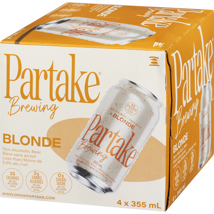 Partake - Craft Non-Alcoholic Beer Blonde - Case - 4 x 355 ml - Canadian Distribution