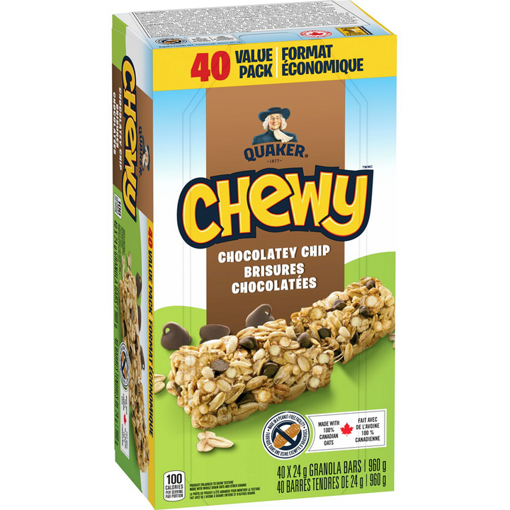 Quaker - Chewy Chocolate Chip Bar - 960 g - Canadian Distribution