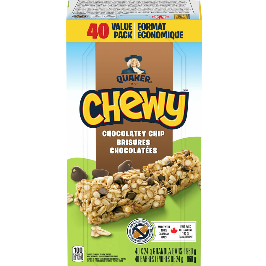 Quaker - Chewy Chocolate Chip Bar - 960 g - Canadian Distribution