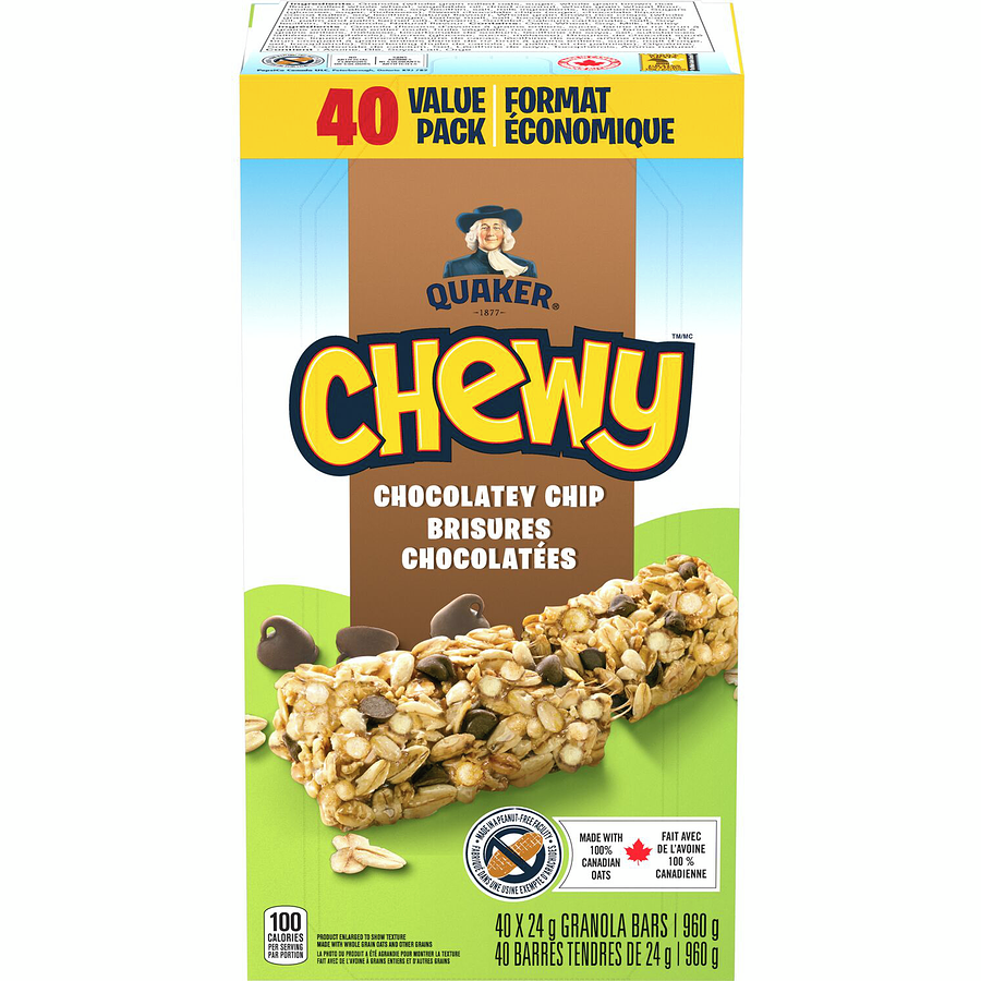 Quaker - Chewy Chocolate Chip Bar - 960 g - Canadian Distribution