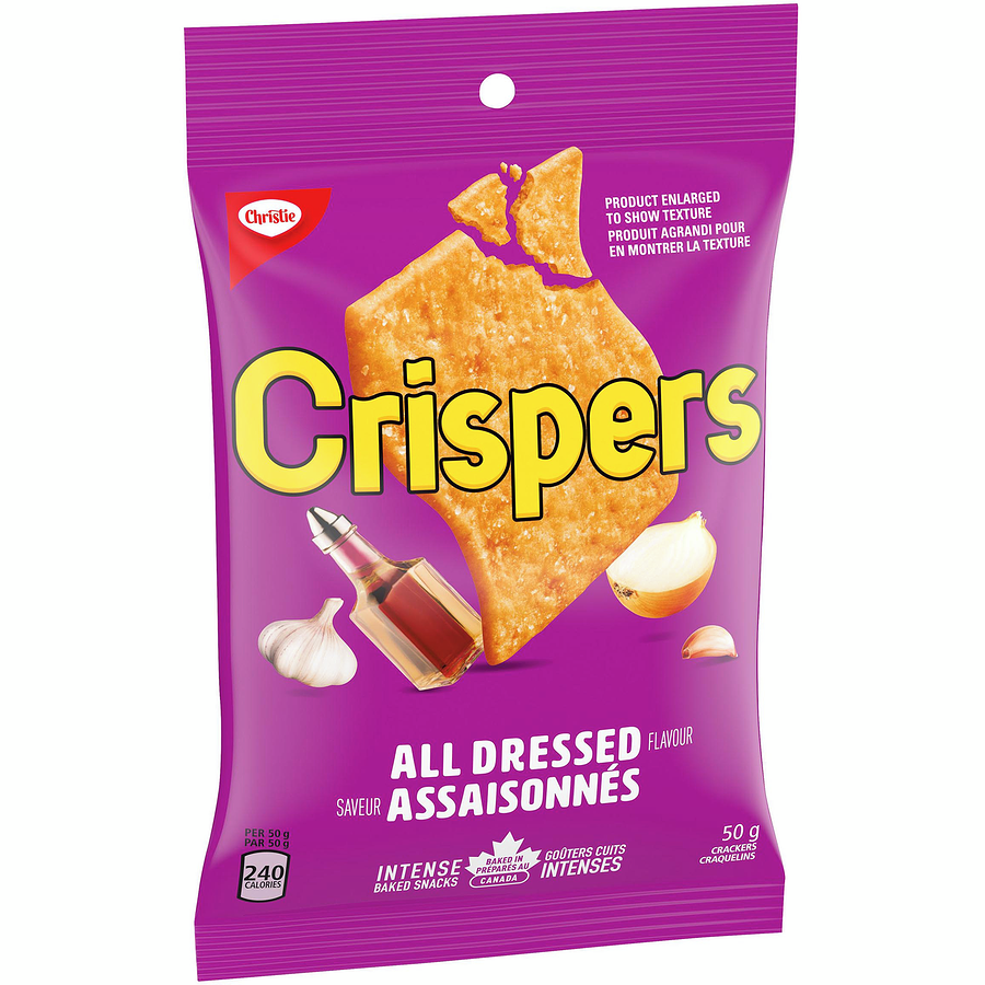 Crispers - All Dressed Crackers - Case - 14 x 50 g - Canadian Distribution