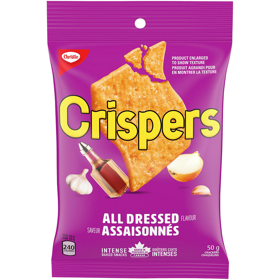 Crispers - All Dressed Crackers - Case - 14 x 50 g - Canadian Distribution