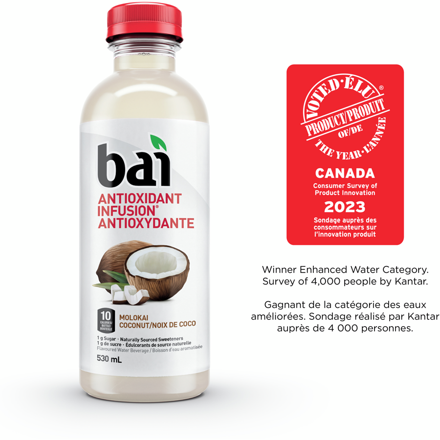 Bai - Coconut Molokai, 12-Pack - Case - 12 x 530 ml - Canadian Distribution