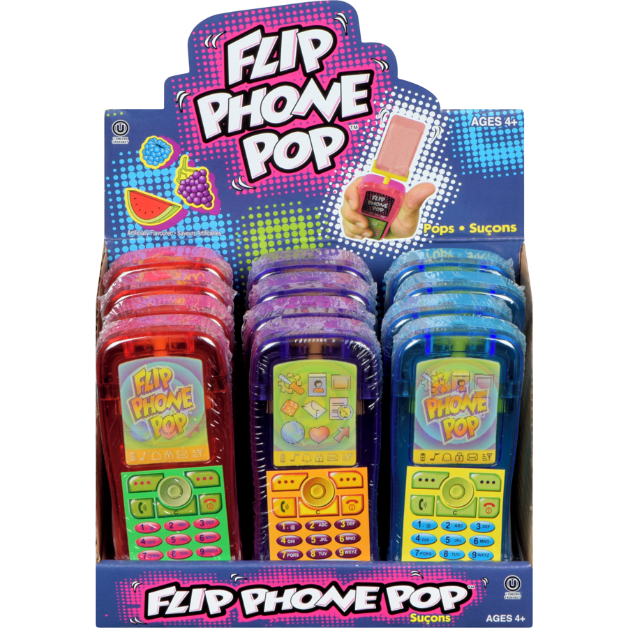 Regal - Pops Flip Phone Pop Ages 4+ - Case - 12 x 30 g - Canadian Distribution