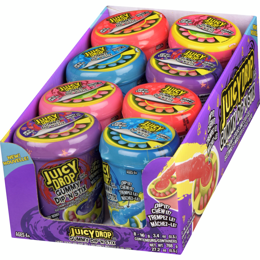 Topps - Candy Chewy Sticks And Sour Gel Ages 4+ - Case - 8 x 96 g - Canadian Distribution