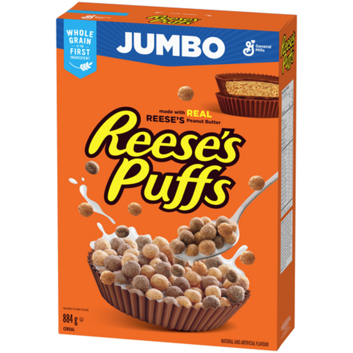 General Mills - Reese's Puffs Breakfast Cereal, Peanut Butter Chocolate, Jumbo Size - 884 g - Canadian Distribution