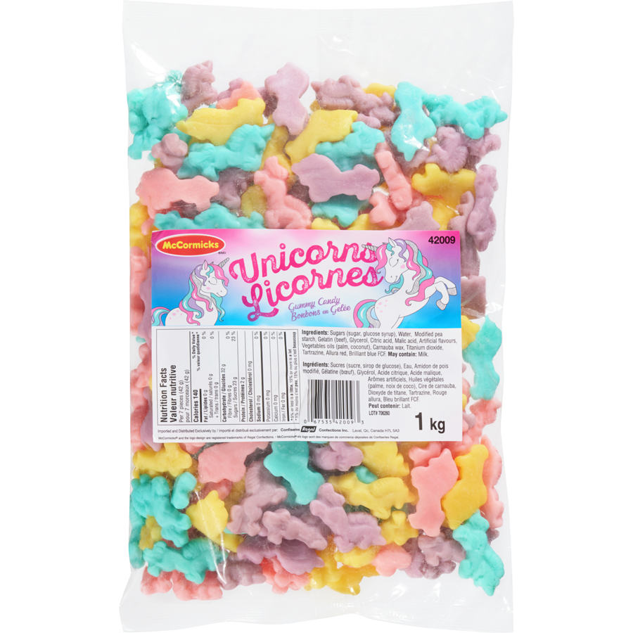 McCormicks - Gummy Candy Unicorns - 1 kg - Canadian Distribution