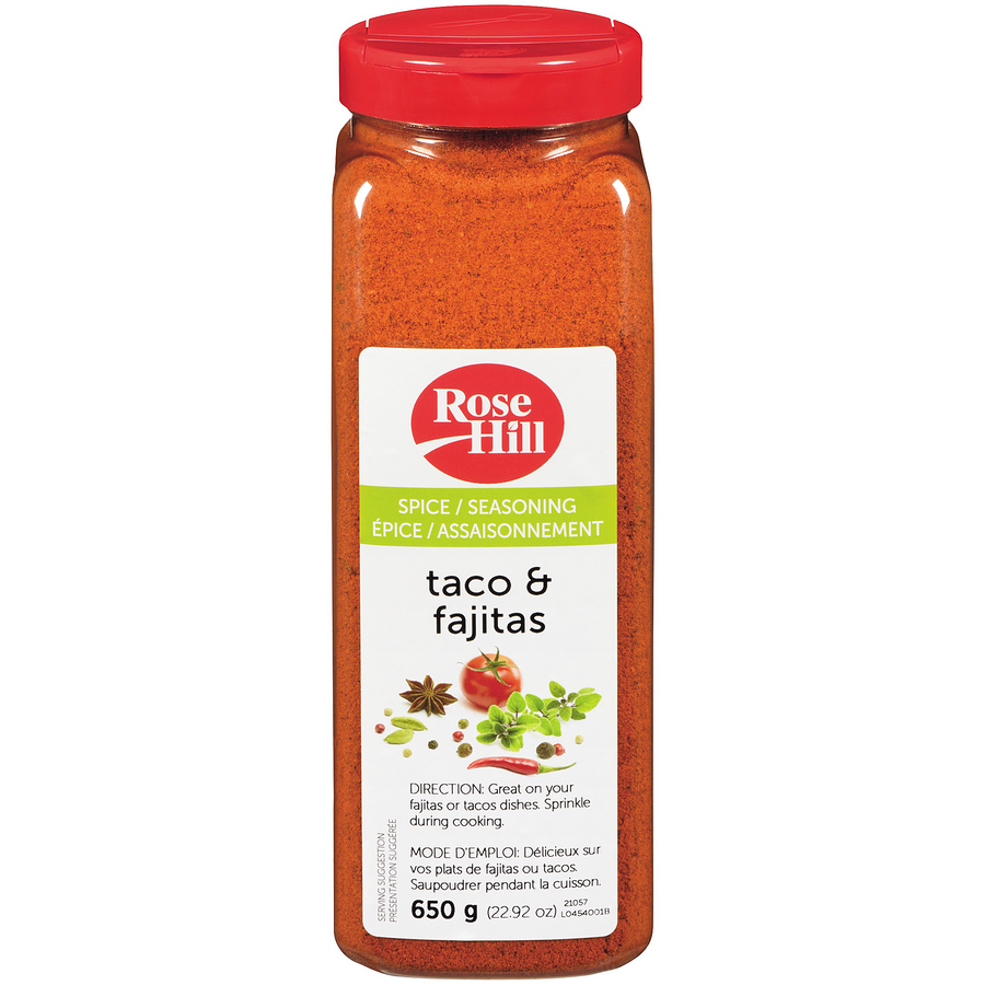 Rose Hill - Taco & Fajitas Spice Seasoning - 650 g - Canadian Distribution