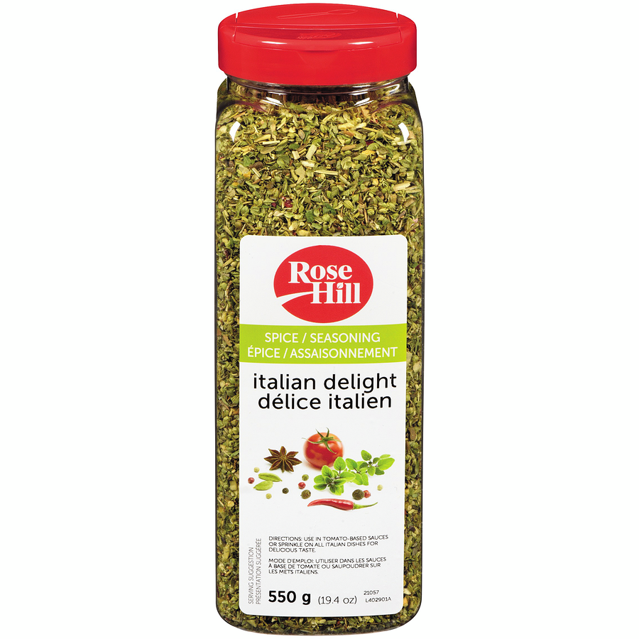 Rose Hill - Italian Delight Spice Seasoning - 550 g - Canadian Distribution