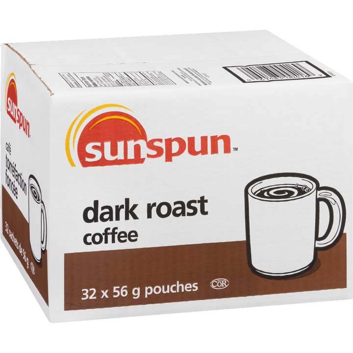 Sunspun - Dark Roast Coffee - Case - 32 x 56 g - Canadian Distribution