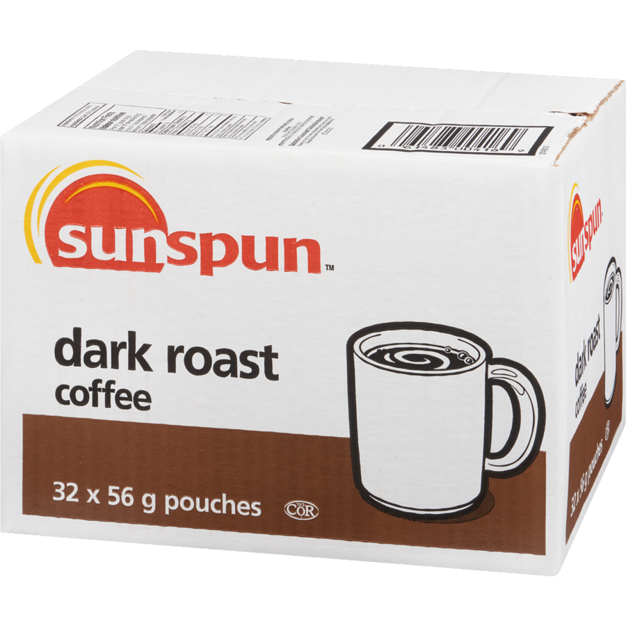 Sunspun - Dark Roast Coffee - Case - 32 x 56 g - Canadian Distribution