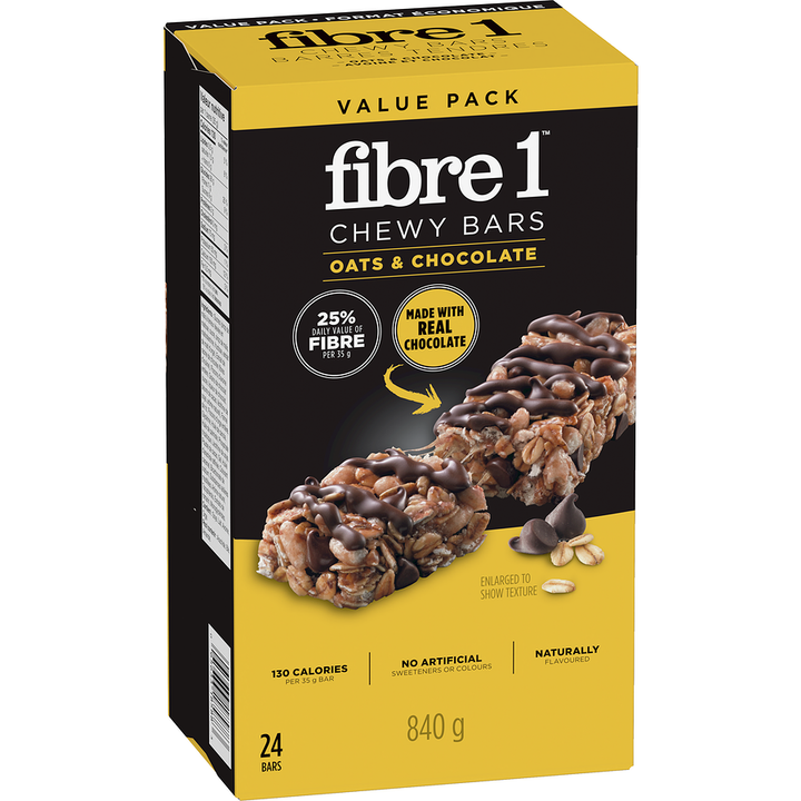 Fibre 1 - Chewy Bars Oats & Chocolate - 840 g - Canadian Distribution