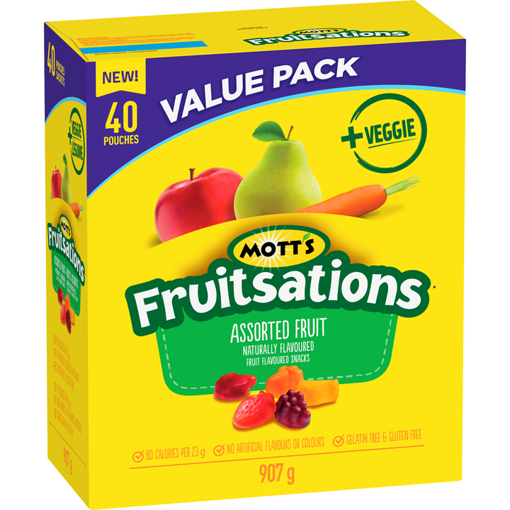 Mott's - Fruitsations Fruit Flavoured Snacks, Assorted Fruit, Gluten Free - 907 g - Canadian Distribution