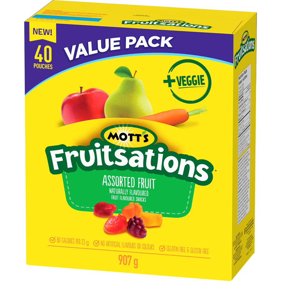 Mott's - Fruitsations Fruit Flavoured Snacks, Assorted Fruit, Gluten Free - 907 g - Canadian Distribution