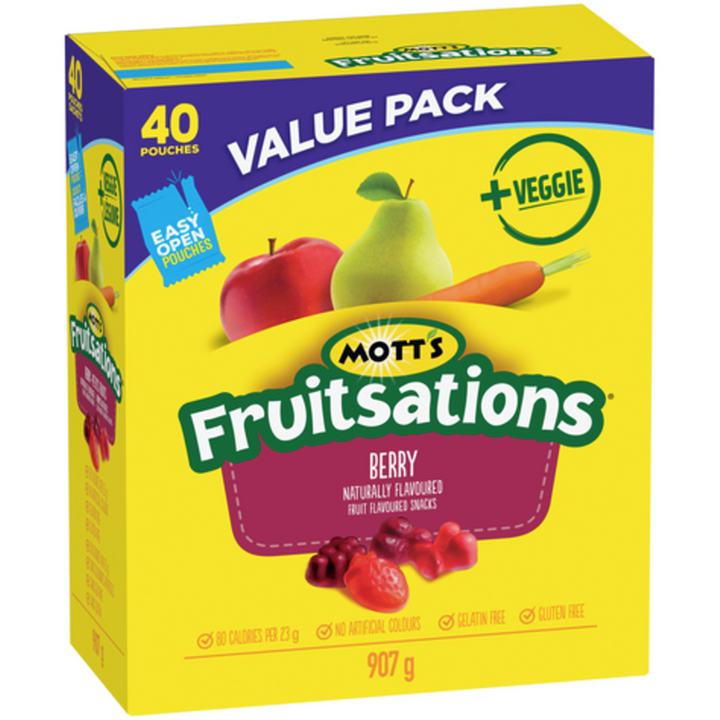 Mott's - Fruitsations Fruit Flavoured Snacks, Berry, Gluten Free - 907 g - Canadian Distribution