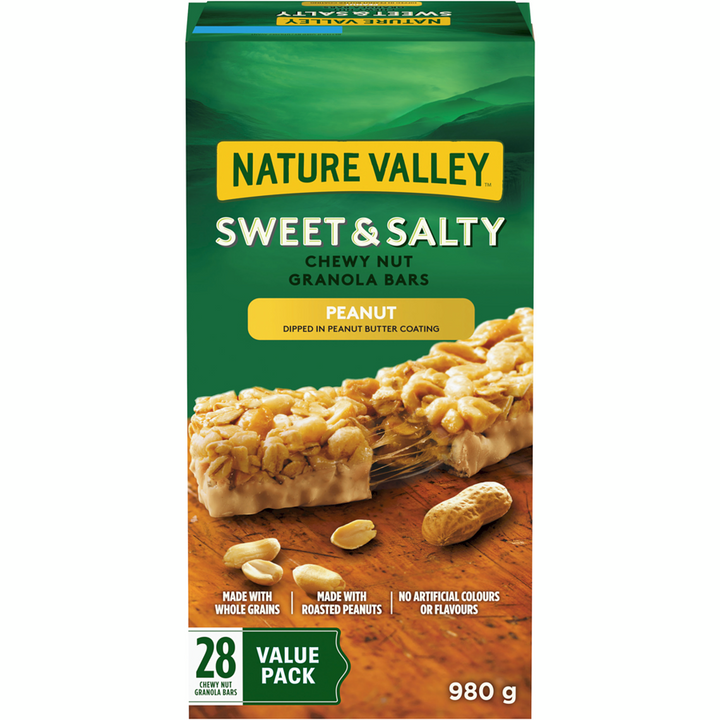 Nature Valley - Granola Bars, Sweet and Salty Nut, Peanut, 28 ct - 980 g - Canadian Distribution