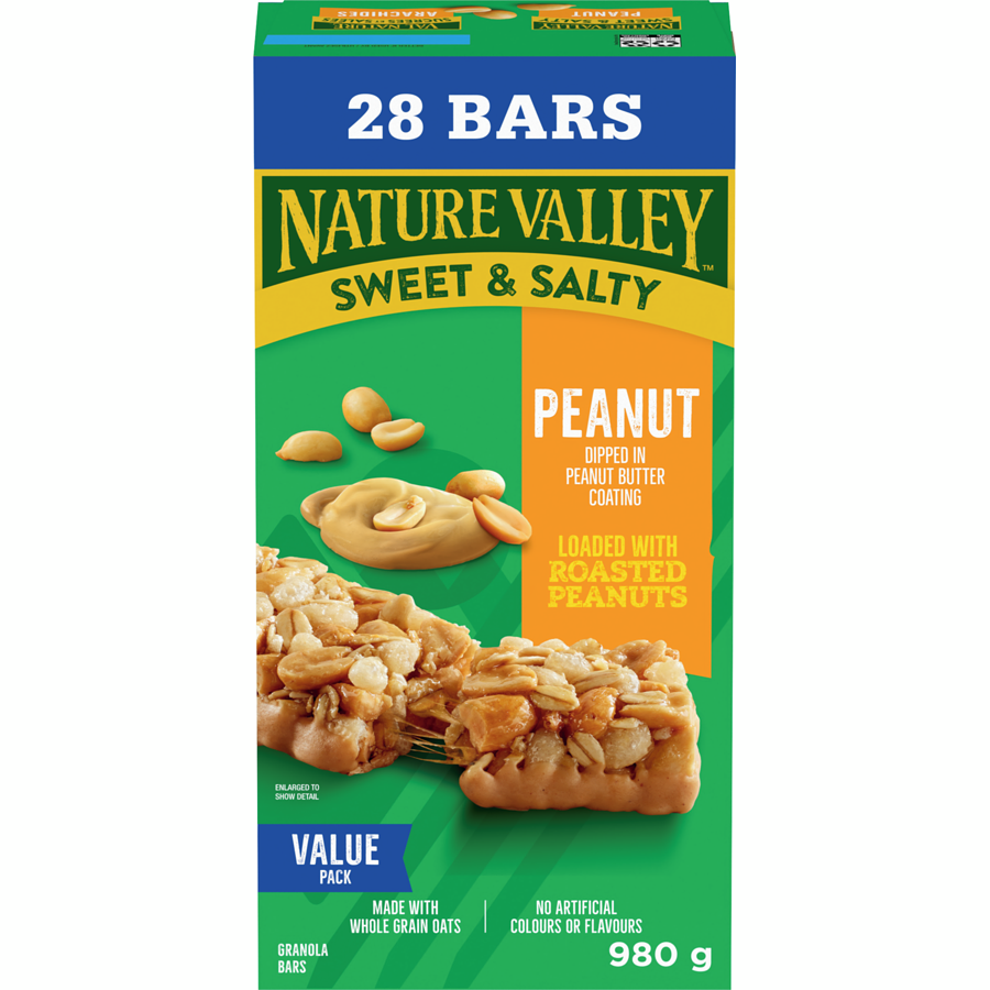 Nature Valley - Granola Bars, Sweet and Salty Nut, Peanut, 28 ct - 980 g - Canadian Distribution