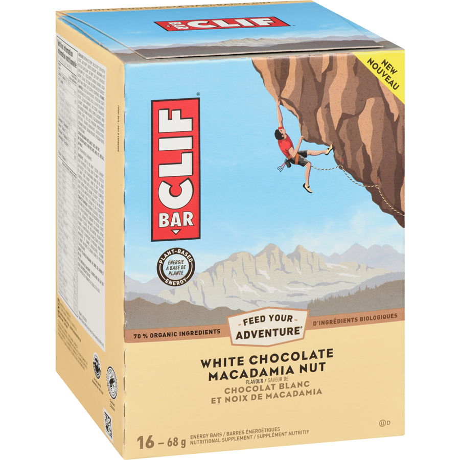 Clif - White Chocolate Macadamia, 16 count - 1.3 kg - Canadian Distribution