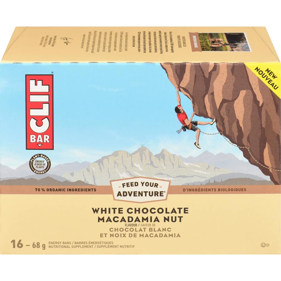 Clif - White Chocolate Macadamia, 16 count - 1.3 kg - Canadian Distribution