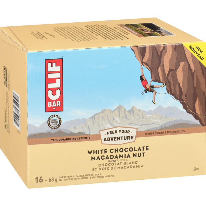 Clif - White Chocolate Macadamia, 16 count - 1.3 kg - Canadian Distribution