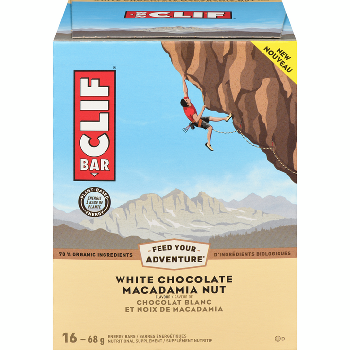 Clif - White Chocolate Macadamia, 16 count - 1.3 kg - Canadian Distribution