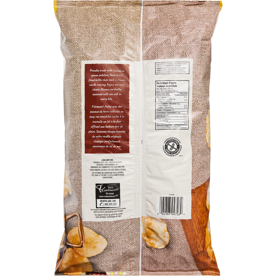 President's Choice - Original Kettle Cooked Chips Club Size - 907 g - Canadian Distribution