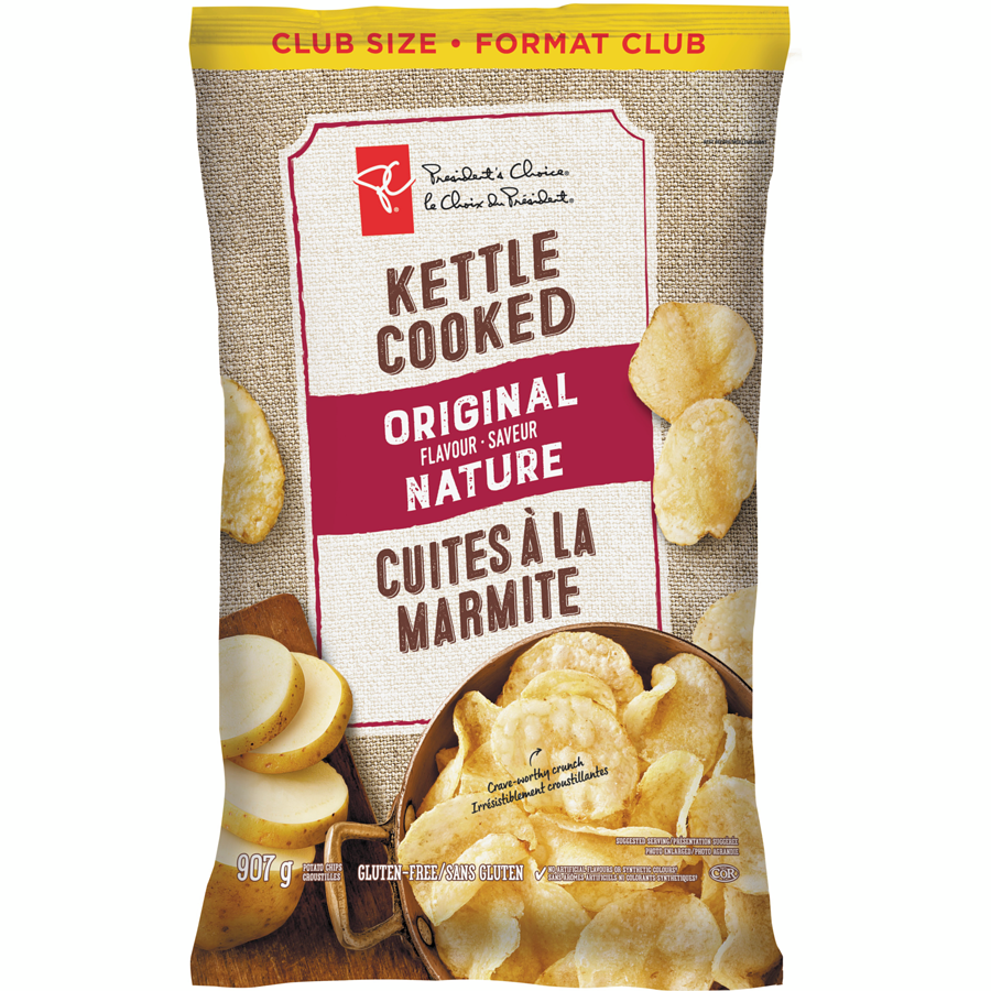 President's Choice - Original Kettle Cooked Chips Club Size - 907 g - Canadian Distribution