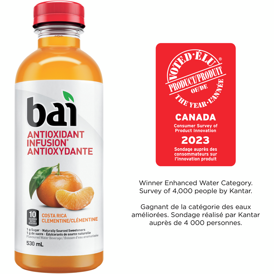 Bai - Clementine Costa Rica 12-Pack - Case - 12 x 530 ml - Canadian Distribution