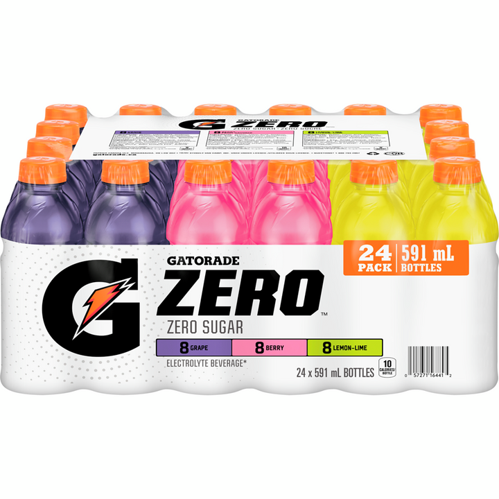 Gatorade - Zero Variety Flavour - Case - 24 x 591 ml - Canadian Distribution