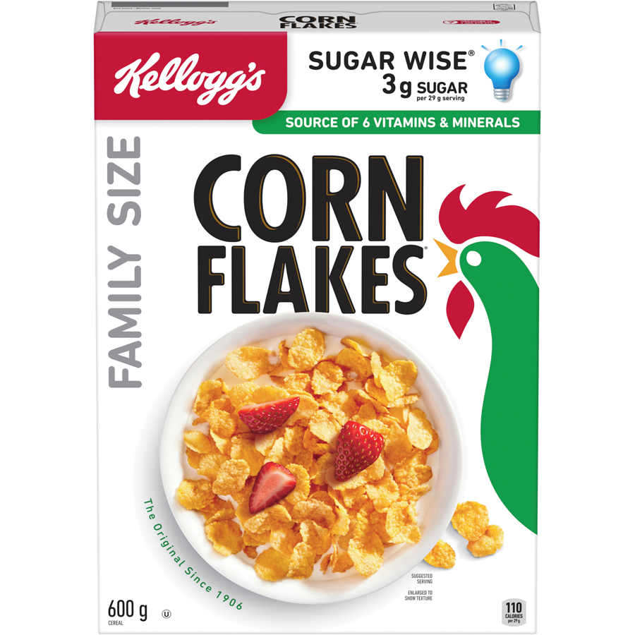 Kelloggs - Corn Flakes Family Size - 600 g - Canadian Distribution