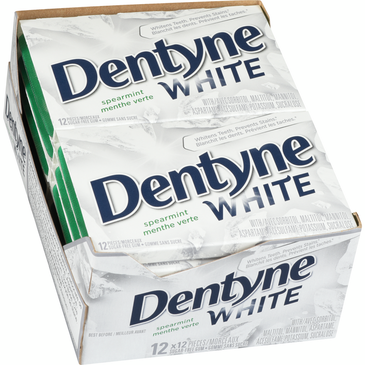 Dentyne - White Spearmint Gum - Case - 12x12 each - Canadian Distribution