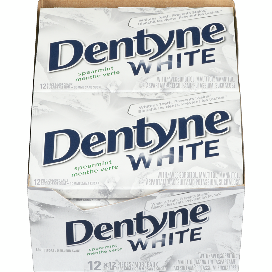 Dentyne - White Spearmint Gum - Case - 12x12 each - Canadian Distribution