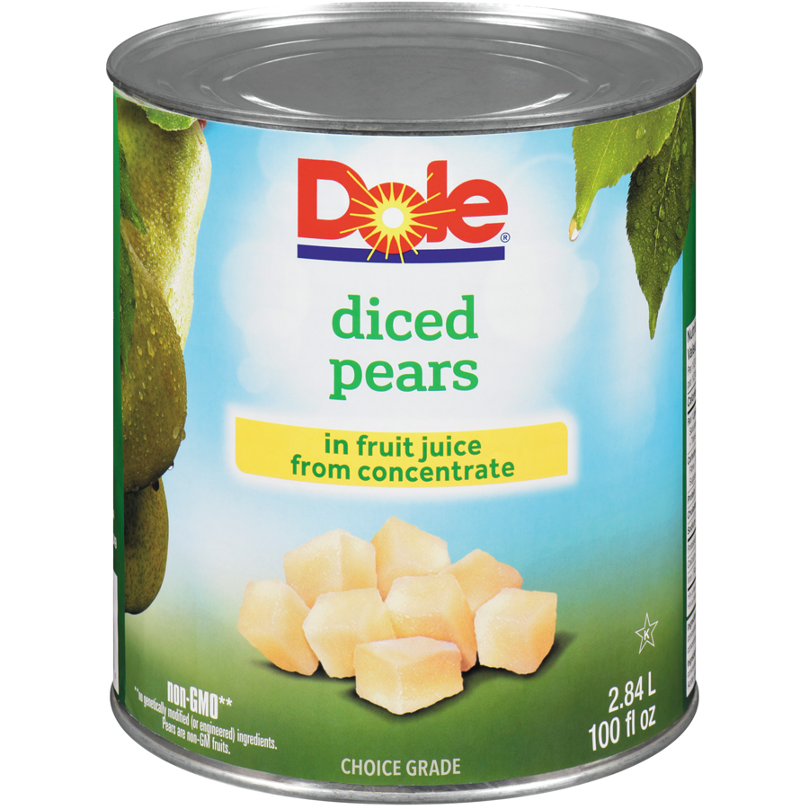 Dole - Diced Pears In Fruit Juice From Concentrate - 2.84 L - Canadian Distribution