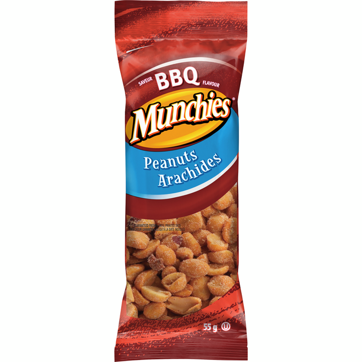 Munchies - Peanuts, BBQ Flavoured, Snack Size - Case - 12 x 55 g - Canadian Distribution