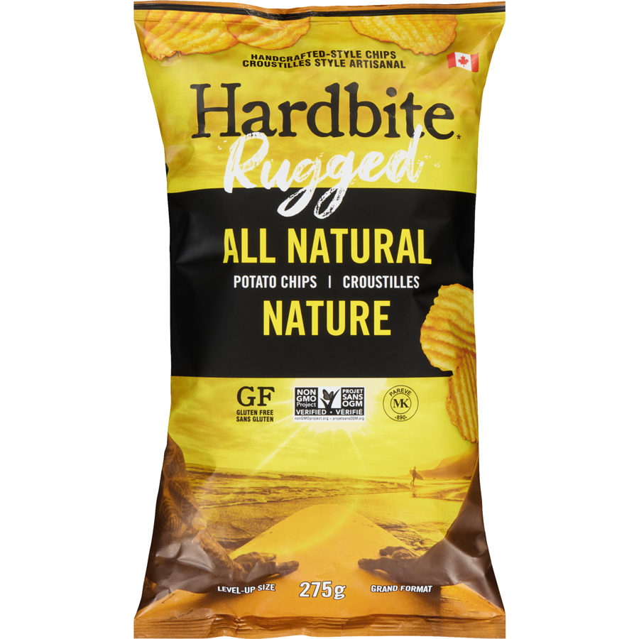 Hardbite - Rugged Handcrafted-Style Chips All Natural Potato Chips Level-Up Size - 275 g - Canadian Distribution