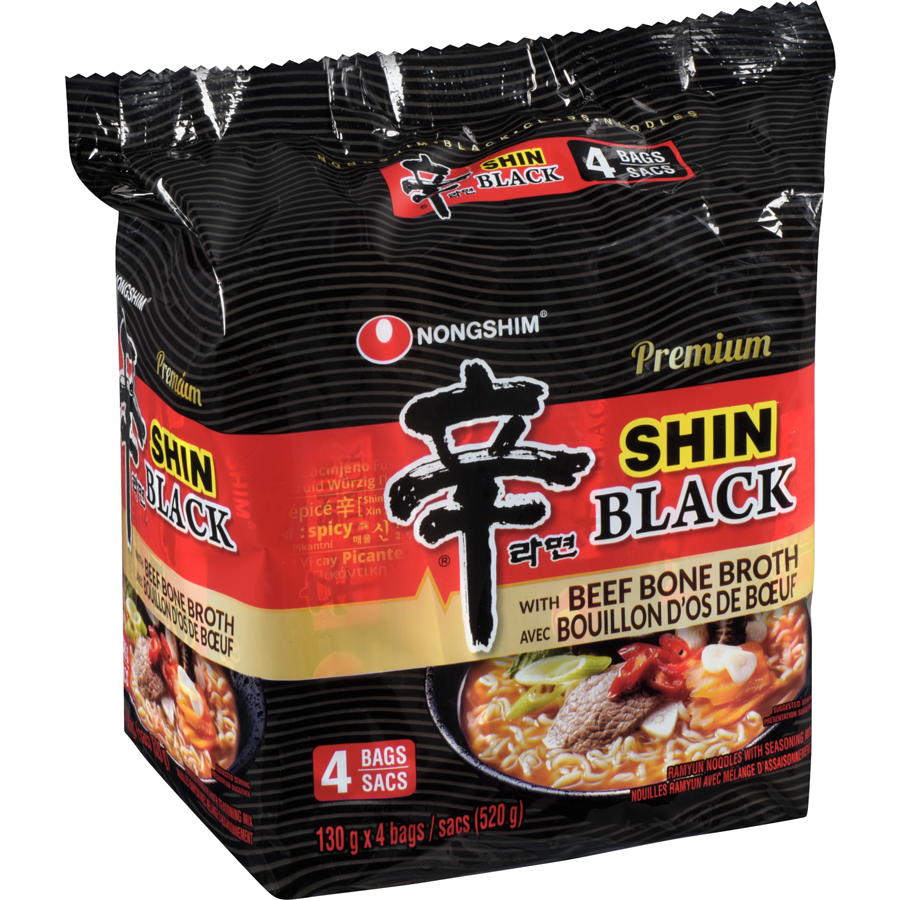 Nong Shim - Premium Noodle Soup Spicy Pot-Au-Feu Flavour Black - 520 g - Canadian Distribution