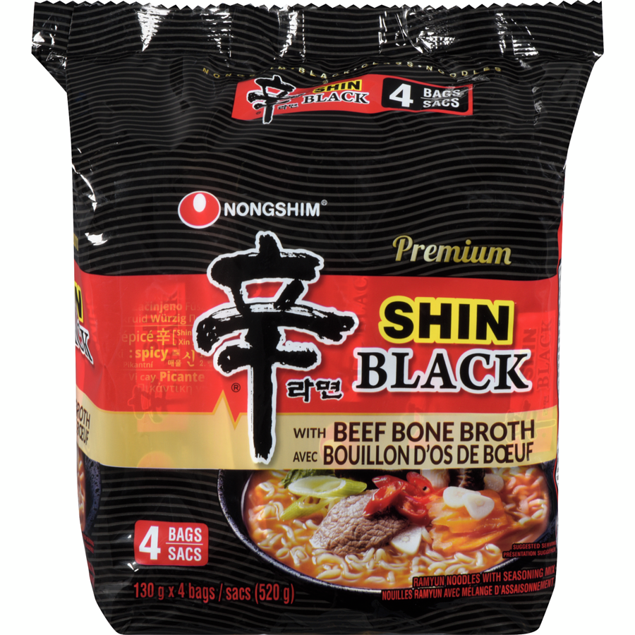 Nong Shim - Premium Noodle Soup Spicy Pot-Au-Feu Flavour Black - 520 g - Canadian Distribution