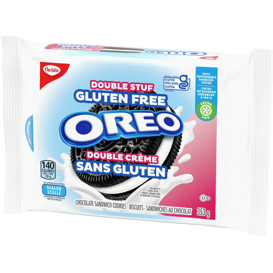 Christie - OREO Gluten Free, Double Stuf Chocolate Sandwich Cookies - 353 g - Canadian Distribution