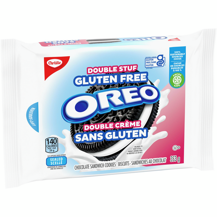 Christie - OREO Gluten Free, Double Stuf Chocolate Sandwich Cookies - 353 g - Canadian Distribution